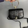 Buy cheap Genuine Alligator Leather Round Handle Female Small Handbag Lady Saddle Purse Exotic Crocodile Skin Women Shoulder Bag from wholesalers