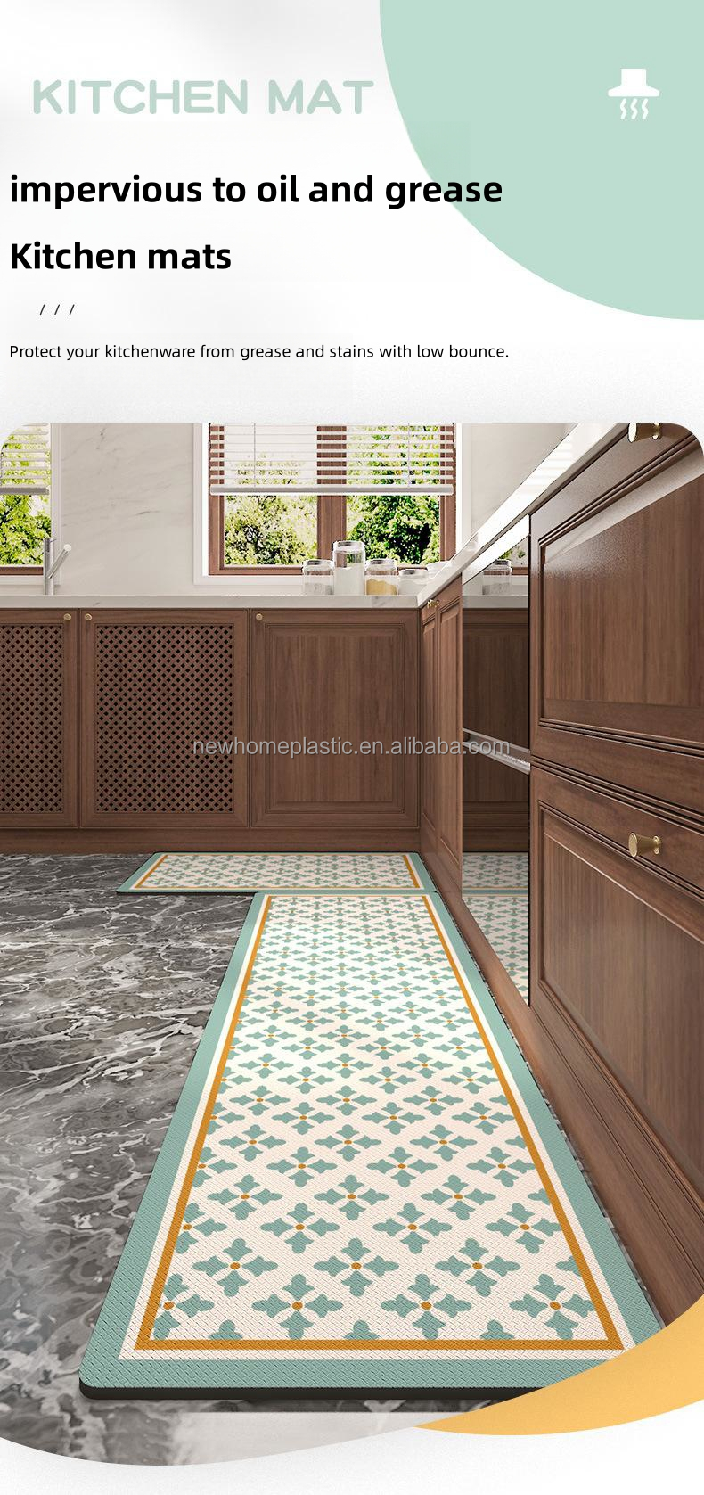 45*75cm/45*150cm Kitchen Mat for Aisle Strong Absorbent and Dirt-resistant Material