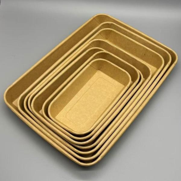 Buy cheap Eco Paper Catering Take Away Food Tray Burger Fried Chicken Fries Sushi Packaging Supplies from wholesalers