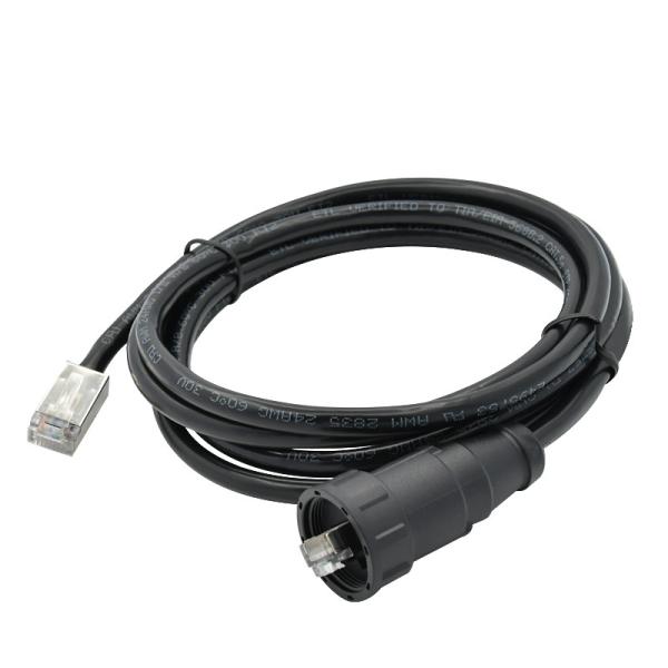 Screw Lock 8P8C Rj45 Watertight Ethernet Connector Outdoor Straight Black Mould