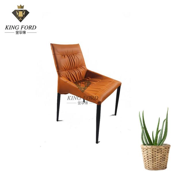 Buy cheap 5cm Seat Powder Coated Finished Comfortable Leather Dining Chairs Fireproof from wholesalers
