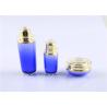 Buy cheap 15g 30g Blue Plastic Cosmetic Jars , Clear Outer Cap Airless Cosmetic Containers from wholesalers