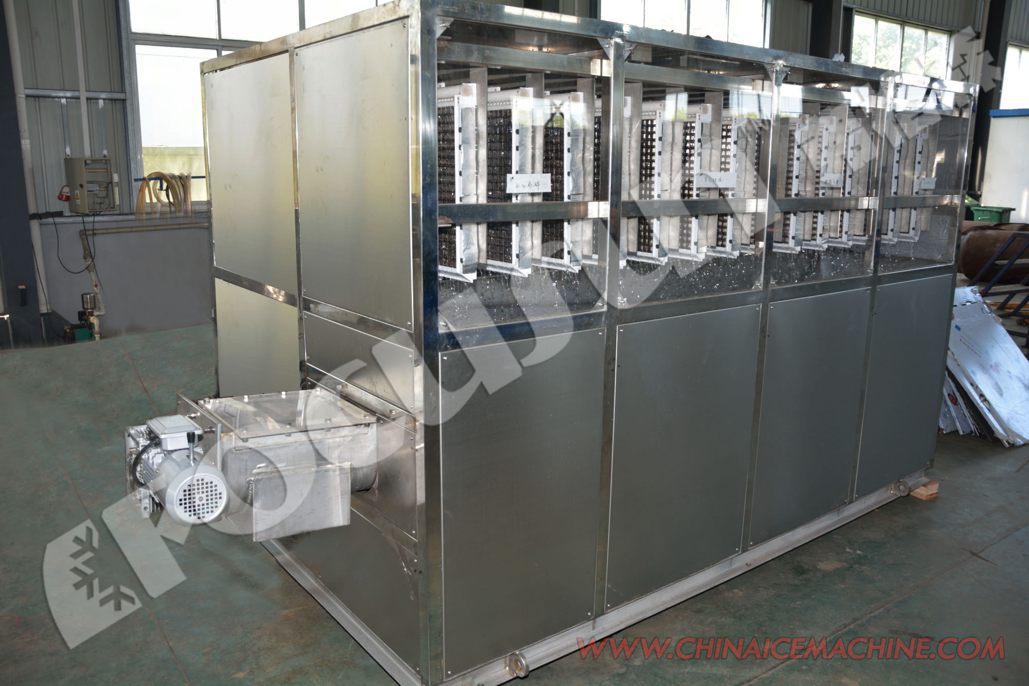 Stainless Steel Ice Cube Machine for Water Ww Pump Blue Brine Provided Supermarket