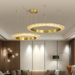 Luxury Crystal Chandelier For Living Room Round Creative Design gold pendant