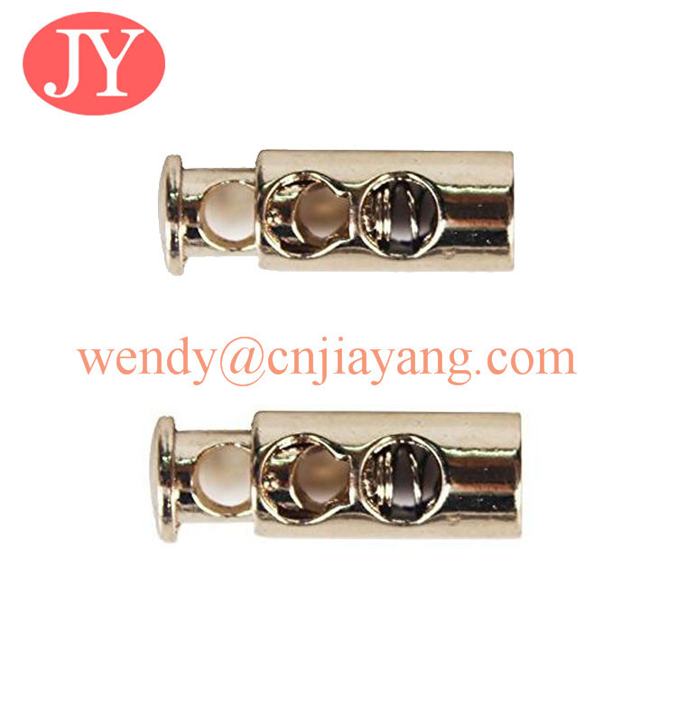 jiayang Supply different shaped metal rope cord lock rope end stopper rope toggle