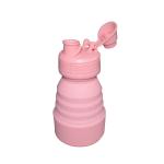 Outdoor Sports Folding Silicone Water Bottle 500ml Pink Thermal Insulation With