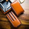 Buy cheap Custom Genuine Leather Cigar Case Vintage Veg Tanned Holder Bag Box Travel Cigar Humidor from wholesalers
