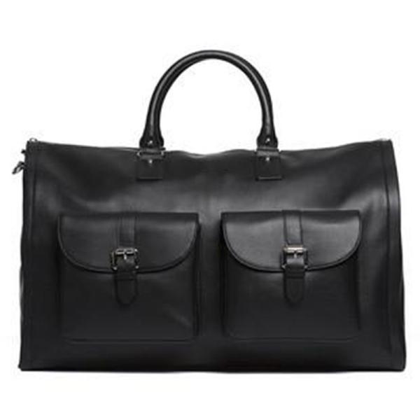 Buy cheap Foldable Black Leather Suit Carrier Weekend Bag , Mens Travel Garment Bag from wholesalers