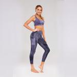 Customized logo Ash purple Womens Yoga Leggings 7/8 Workout Pants