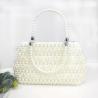 Buy cheap White 6mm Pearl Clutch Handbag Hand Woven Gold Rose shape OEM ODM from wholesalers