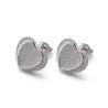 Buy cheap OEM Double Heart Stud Earrings 2.91g 6mm Cubic Zirconia Stud Earrings from wholesalers
