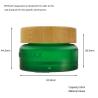 Buy cheap 50g oval shape Green frosted Glass Bottle With bamboo Lid For Empty Cream Jar from wholesalers