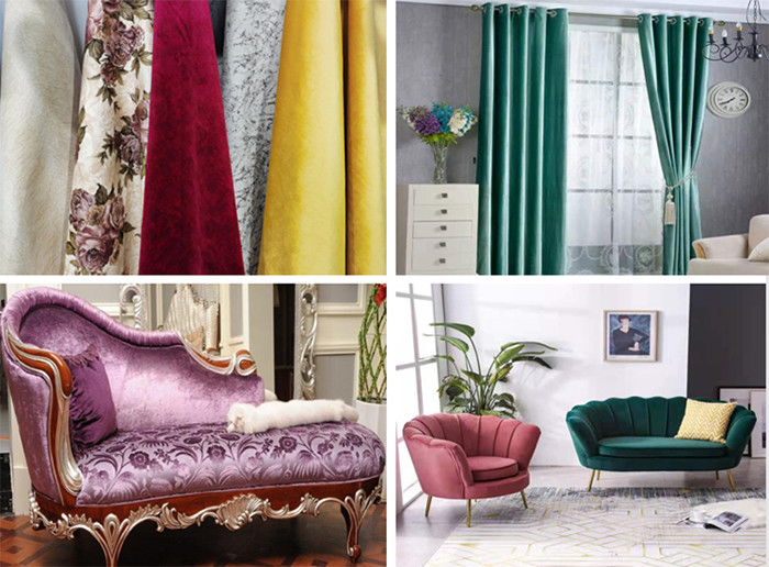 300cm plush holland velvet fabric upholstery furniture dyed sofa fabric for home textile
