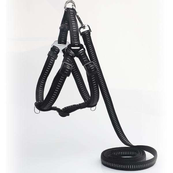 Buy cheap No Pull Absorbent Non Slip Nylon Dog Reflective Adjustable Harness Leash Collar Set from wholesalers