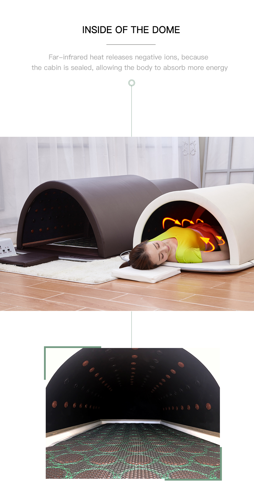 Beauty Salon Aurora Dome Sauna Tourmaline Germanium Infrared Capsule Sweating Detox