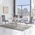 180x90x75cm 4 Seater Rectangle Dining Table Marble Top Minimalist Style