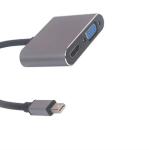 Mini DP Male To HDMI VGA 4K Female Cable Mini Display Port to HDMI & VGA 2 in1