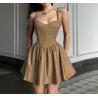 Buy cheap Apparel Custom Vendor Women'S Fishbone Suspender Skirt Pleated Waist Zipper Dress from wholesalers