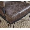 Buy cheap Durable Leather Leisure Chair Matt Black Finish Iron Frame Unique Curve Armrest Shape from wholesalers