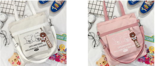 new fashion canvas tote customize color size women shopping bag multi function canvas backpacks handbags