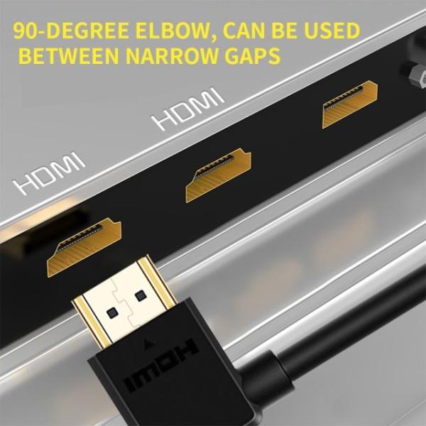 Buy cheap 90 Degree Left High Speed HDMI Cable 24K Gold Plated Male To Male 1.5m 1m 4K 60Hz HDMI 4k from wholesalers