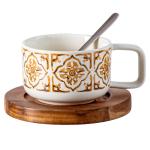 Porcelain Cup And Saucer Set Ceramic Tea Cup Set With Flower Design For Ramadan