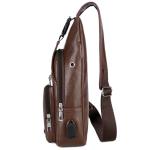 USB Charging Chest Bag With Headset Hole Men'S Single Strap Anti Theft