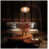 Buy cheap Chinese style floor lamp fishing lamp bamboo Art tea room floor light Zen standing lighting marble floor lamps from wholesalers