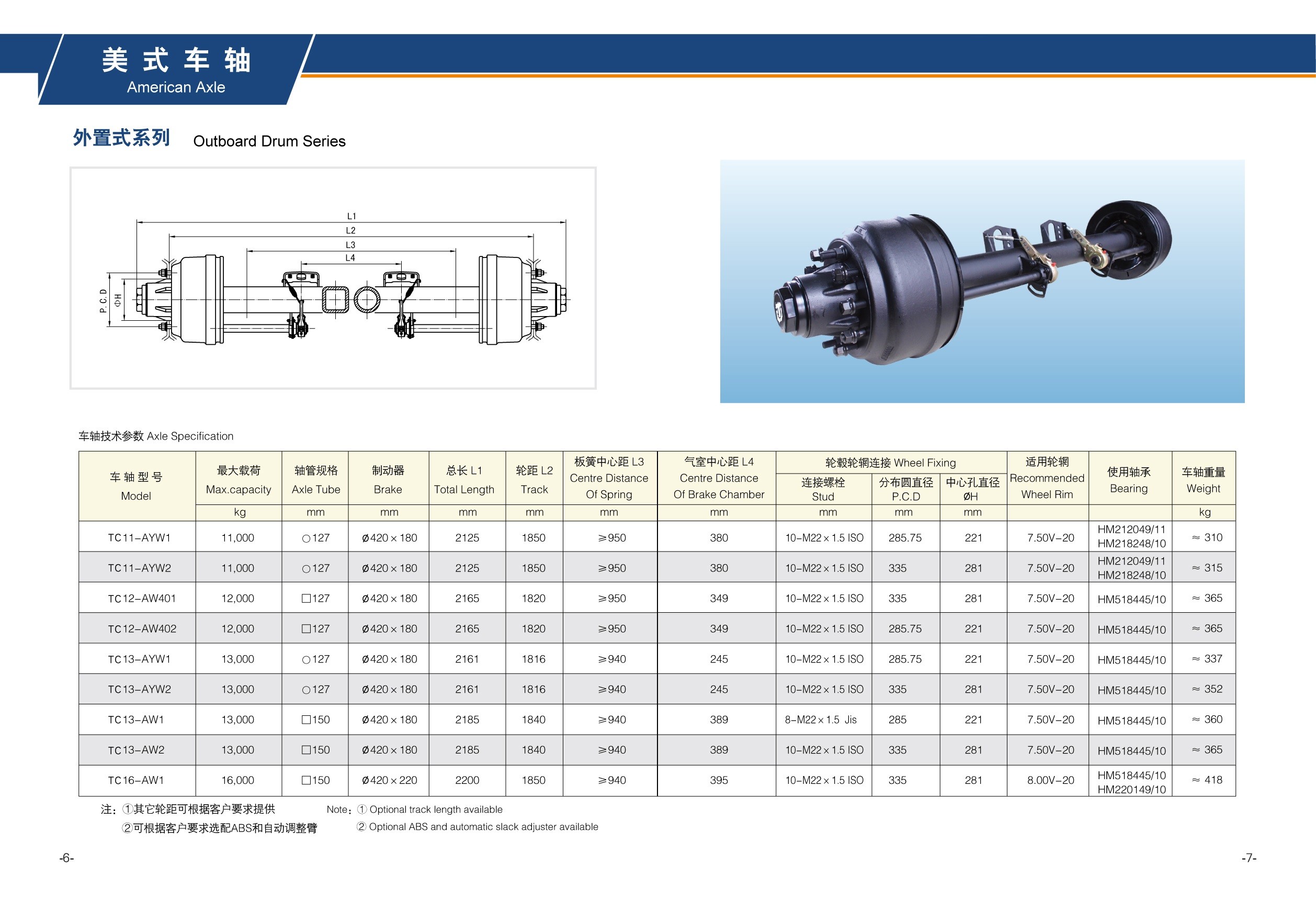 Fuwa 13 T Axle Trailer Chassis Parts For Semi Trailer And Truck