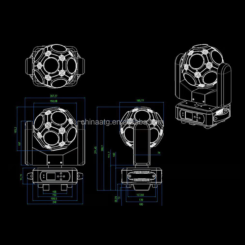 Football LED Moving Head Light 12 10W With RGBW 4 In 1 Control And Self Walking