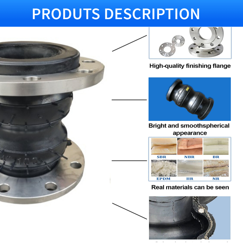 3 6 Flanged Rubber Expansion Joint Ansi 150lb Din Pn16 Galvanised Flange Full Face Seal
