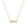 Buy cheap 18K Gold Plated Stainless Steel Jewelry Hollow Oval Zircon Pendant Trendy For Women from wholesalers