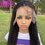 Brazilian Original 180% Density Kinky Curly Human Hair Swiss Lace Frontal Wigs