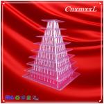 Black 9 Tier Blister Plastic Macaron Packaging Convenient Macarons Tower Stand