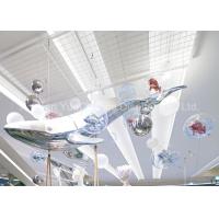 Buy cheap Ceiling Hanging Type Shopping Centre Decorations Fiberglass Whale Sculpture product