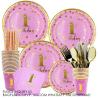 Buy cheap Baby'S Birthday Party Pink Paper Plate Napkin Cup Straw Tablecloth Decorative Birthday Party Supplies from wholesalers