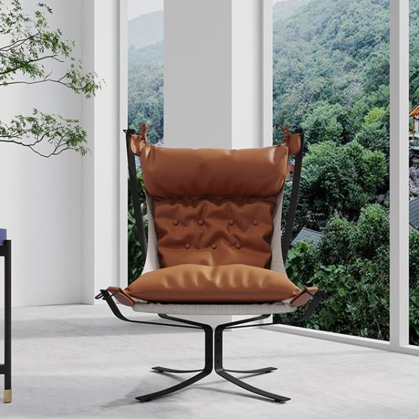 Buy cheap Leisure Ergonomic Brown Leather Lounge Chair Modern Leisure Chair from wholesalers