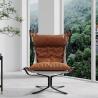Buy cheap Leisure Ergonomic Brown Leather Lounge Chair Modern Leisure Chair from wholesalers