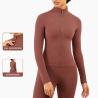 Buy cheap Women Lulu Gym Long Sleeve Yoga Zip Jacket 210gsm High Neck Slim Fit from wholesalers