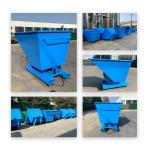 Construction Steel Tipping Bins / Forklift Bin Tipper Forklift Dumpster