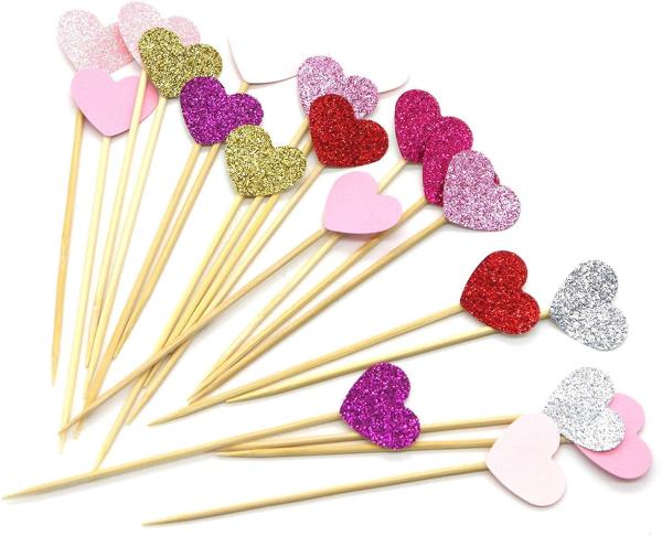 Buy cheap 7 Colors Peach Heart Cake Party Paper Cupcake Topper from wholesalers