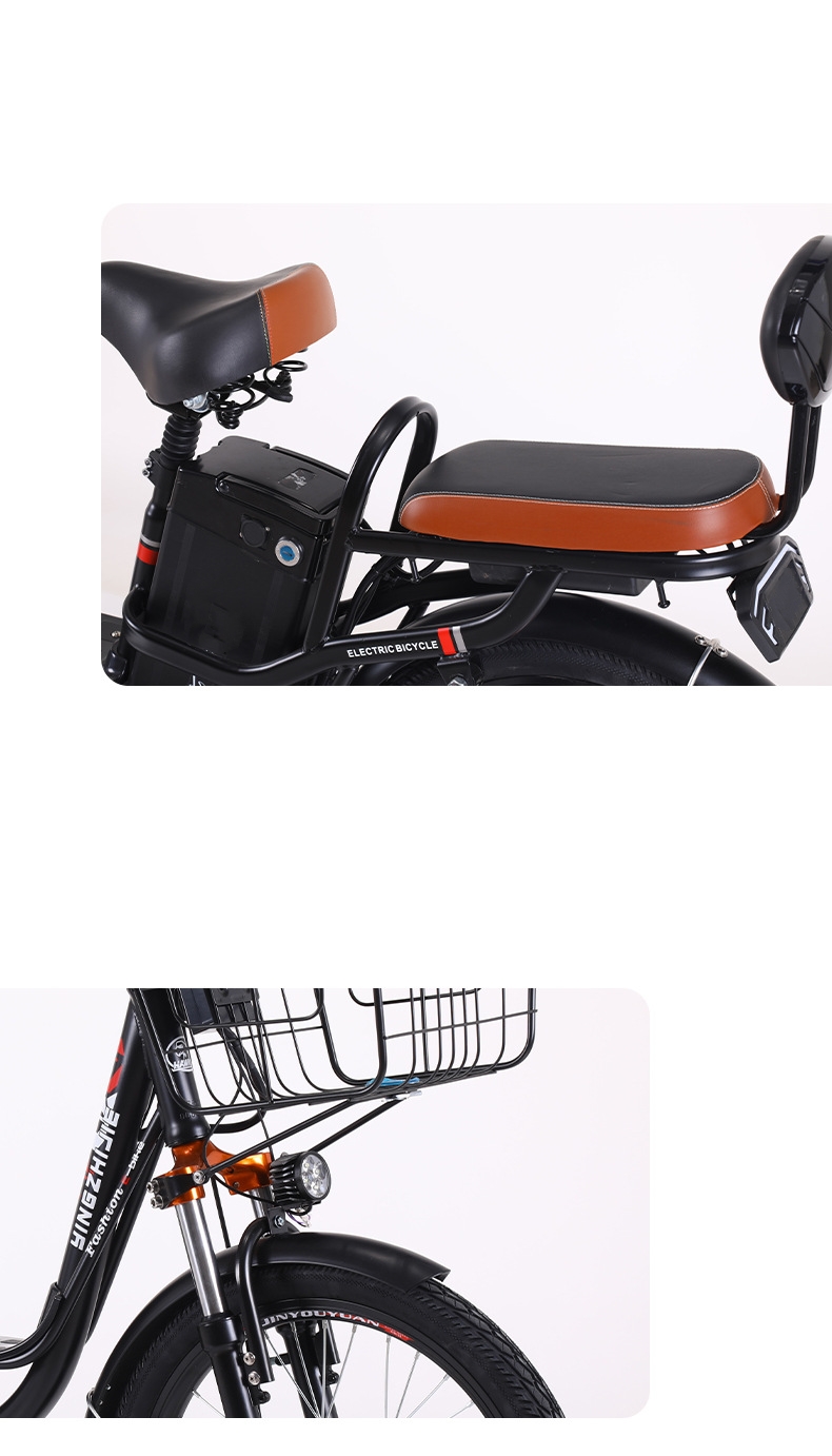 48V 350W Electric City Bike 10Ah / 22Ah Lithium Battery Single Speed Electric Bicycle