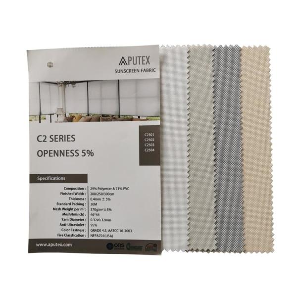 Buy cheap Roof Blinding 0.4mm Solar Screen Roller Blind Fabrics 5% Openness from wholesalers