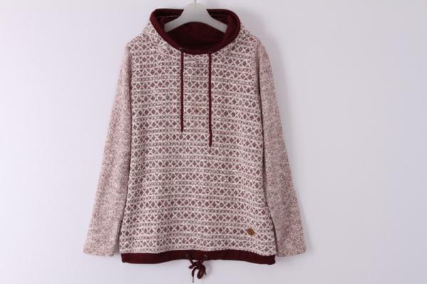 Buy cheap Burgundy Terry Cloth Sweatshirt Womens 53% Cotton 47% Polyester from wholesalers