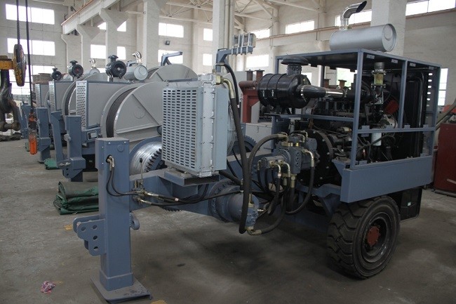 129kw 173hp Diesel Engine Hydraulic Puller Machine Bull-wheel Diameter 600mm