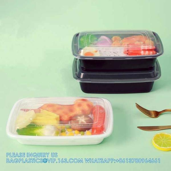 Buy cheap 980ml American Takeaway Box Eco-Friendly Microwave Safe Plastic Food Containers With Lids Disposable Food Lunch Box from wholesalers