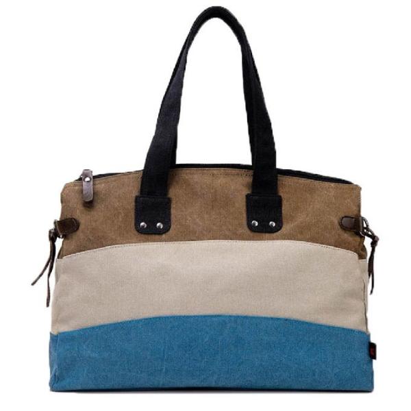 Buy cheap Leisure Tricolor Stripe Canvas Womens Tote Handbag from wholesalers