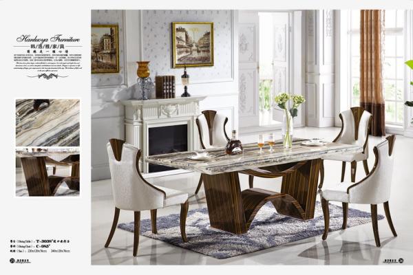 Buy cheap 2.4m rectangle marble dining table furniture from wholesalers