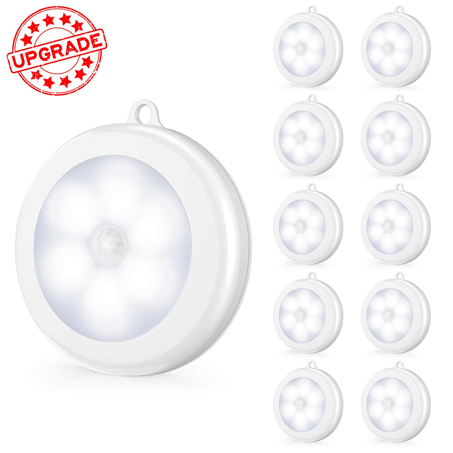 Cordless Battery-powered Wall Light,stick-on Magnet Closet Lights Motion Sensor LED Night Light, Non-fall Battery Room Bedroom