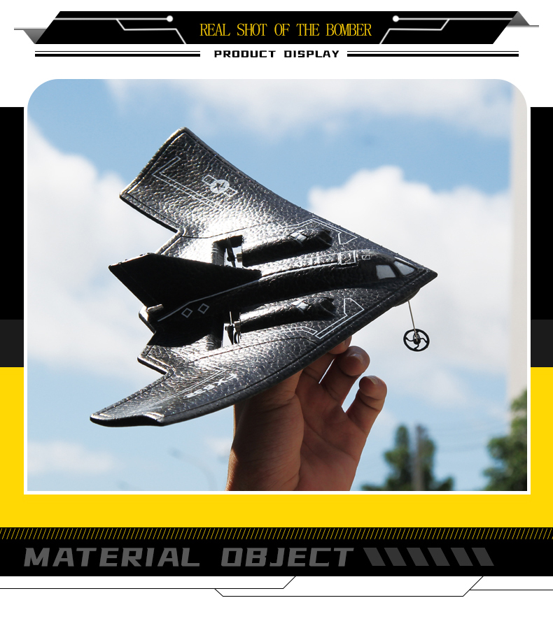 Fx632 Rc Airplane B2 Bomber 2.4ghz Wireless Control Mini Glider 2ch Aircraft Drone Children Toys Gifts for Kids' Learning